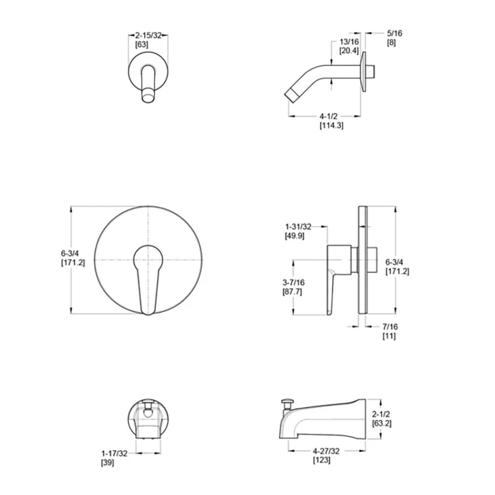 PFISTER R89-070K PFIRST MODERN TUB/SHOWER TRIM BRUSHED NICKEL - LESS HEAD