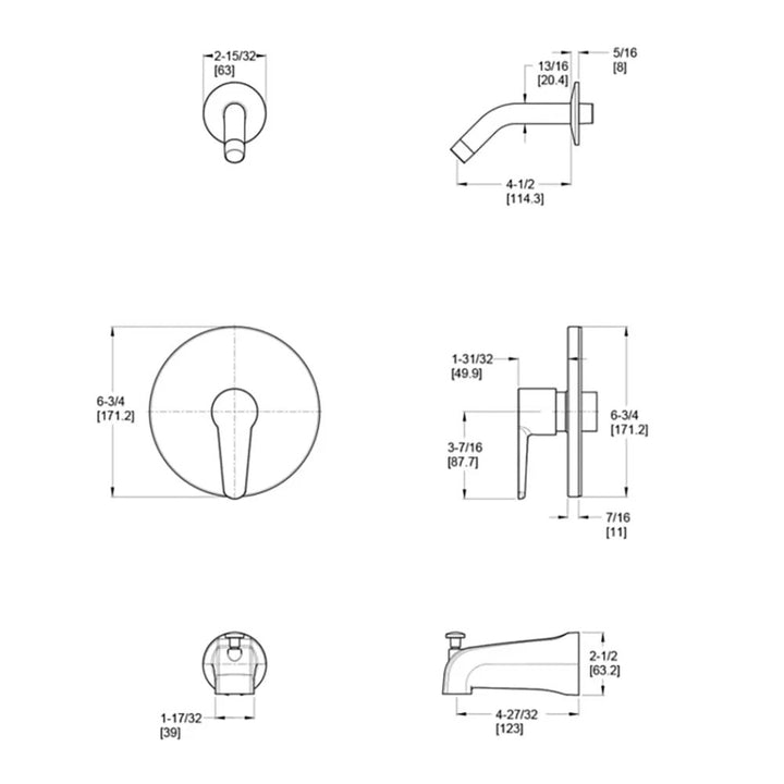 PFISTER R89-070K PFIRST MODERN TUB/SHOWER TRIM BRUSHED NICKEL - LESS HEAD