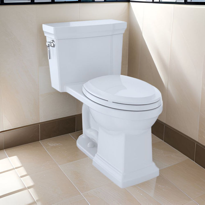 TOTO Promenade II One-Piece Toilet w/ SoftClose Seat, Elongated, Universal Height, 1.28 GPF, Cotton - MS814224CEFG#01