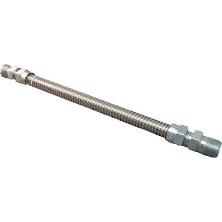 1/2" x 24" Stainless Steel Flexible Gas Pipe - Male Pipe Thread x Male Pipe Thread