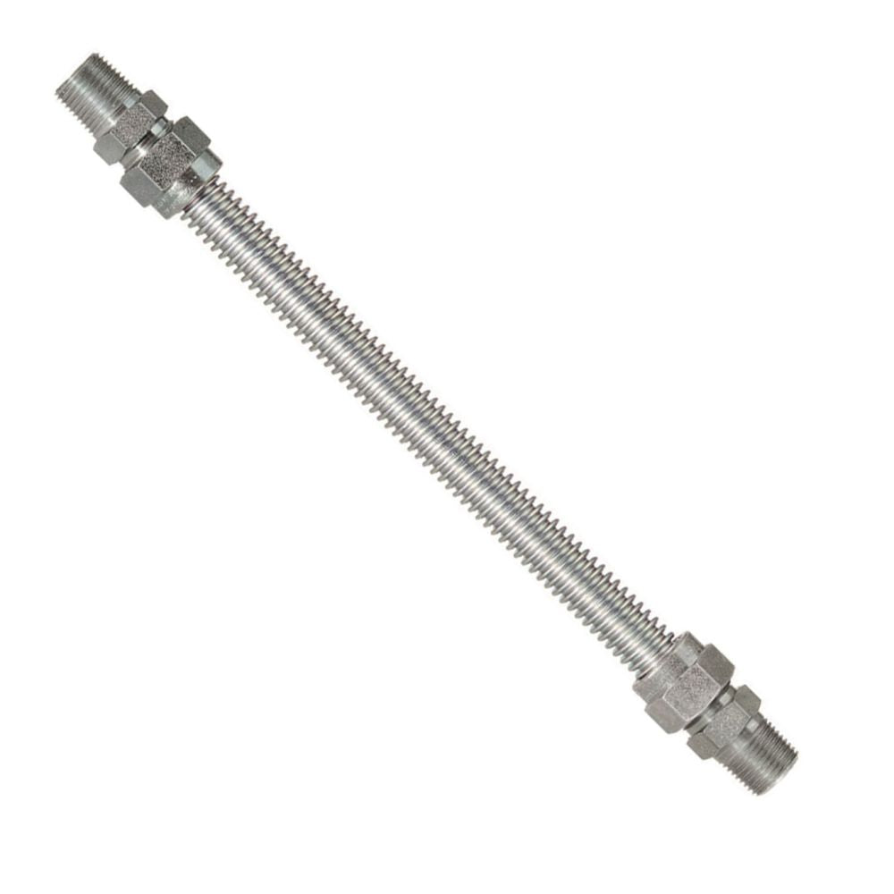 1/2" x 48" Flexible Gas Connector, Stainless Steel - MIP
