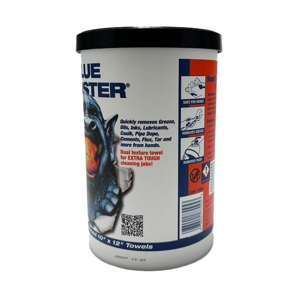 Millrose 77095 Blue Monster Hand Wipes - Citrus Scrubbing Towels w/ Brush