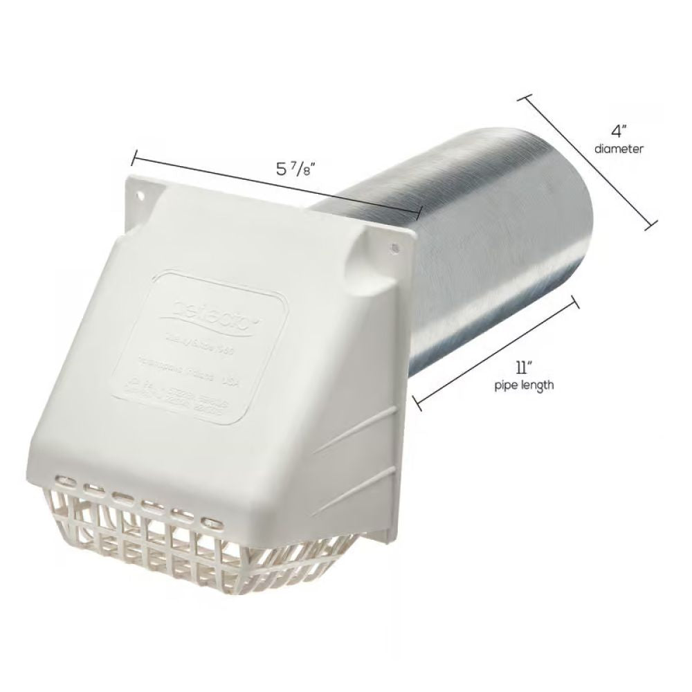 Deflecto RVHAW4 4" Dryer Flapper Vent Hood White