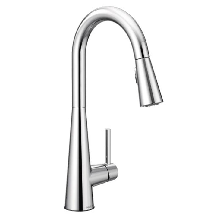 Moen Sleek Single Handle High Arc Pull-Down Kitchen Faucet, Chrome - 7864
