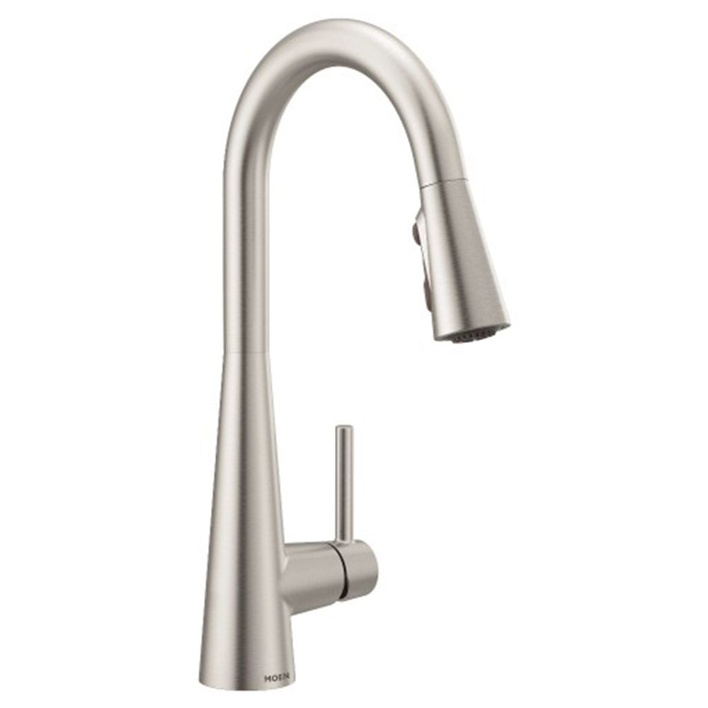 Moen Sleek Single Handle High Arc Pull-Down Kitchen Faucet, Spot Resist Stainless - 7864SRS