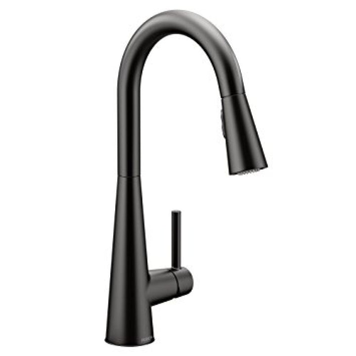Moen Sleek Single Handle High Arc Pull-Down Kitchen Faucet, Matte Black - 7864BL