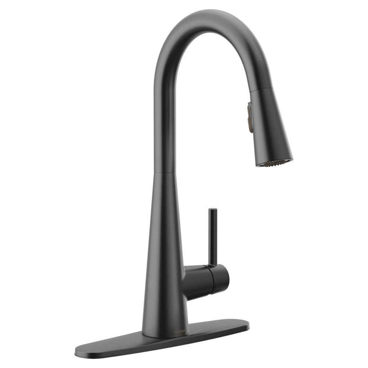 Moen Sleek Single Handle High Arc Pull-Down Kitchen Faucet, Matte Black - 7864BL