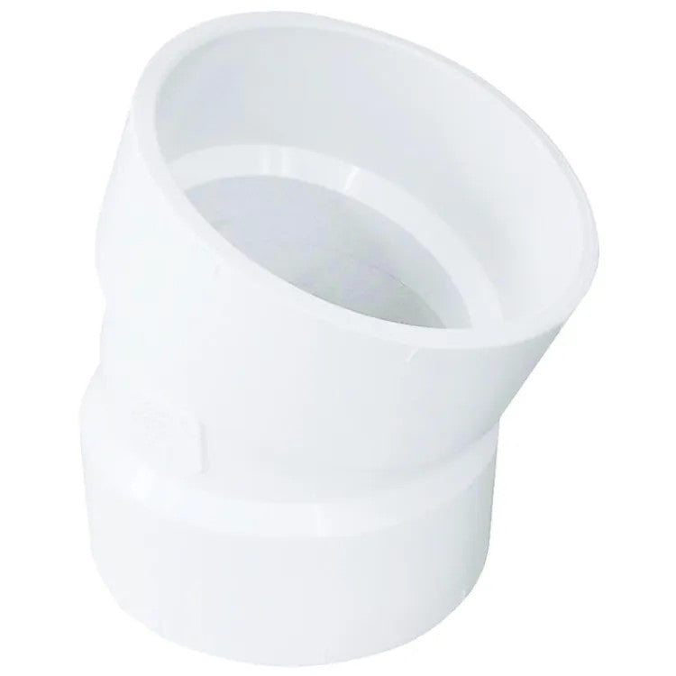 2" PVC 22.5-Degree Elbow DWV (Drain Waste and Vent) - Hub