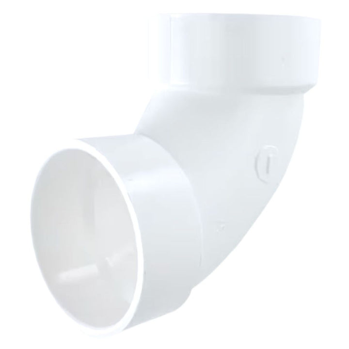 3" PVC Medium Sweep 90-Degree Elbow DWV (Drain Waste and Vent) - Hub