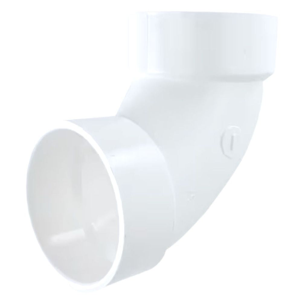 1-1/2" PVC Medium Sweep 90-Degree Elbow DWV (Drain Waste and Vent) - Hub