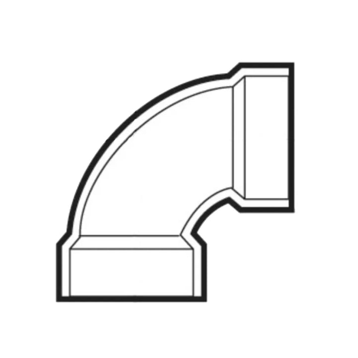 1-1/2" PVC Medium Sweep 90-Degree Elbow DWV (Drain Waste and Vent) - Hub