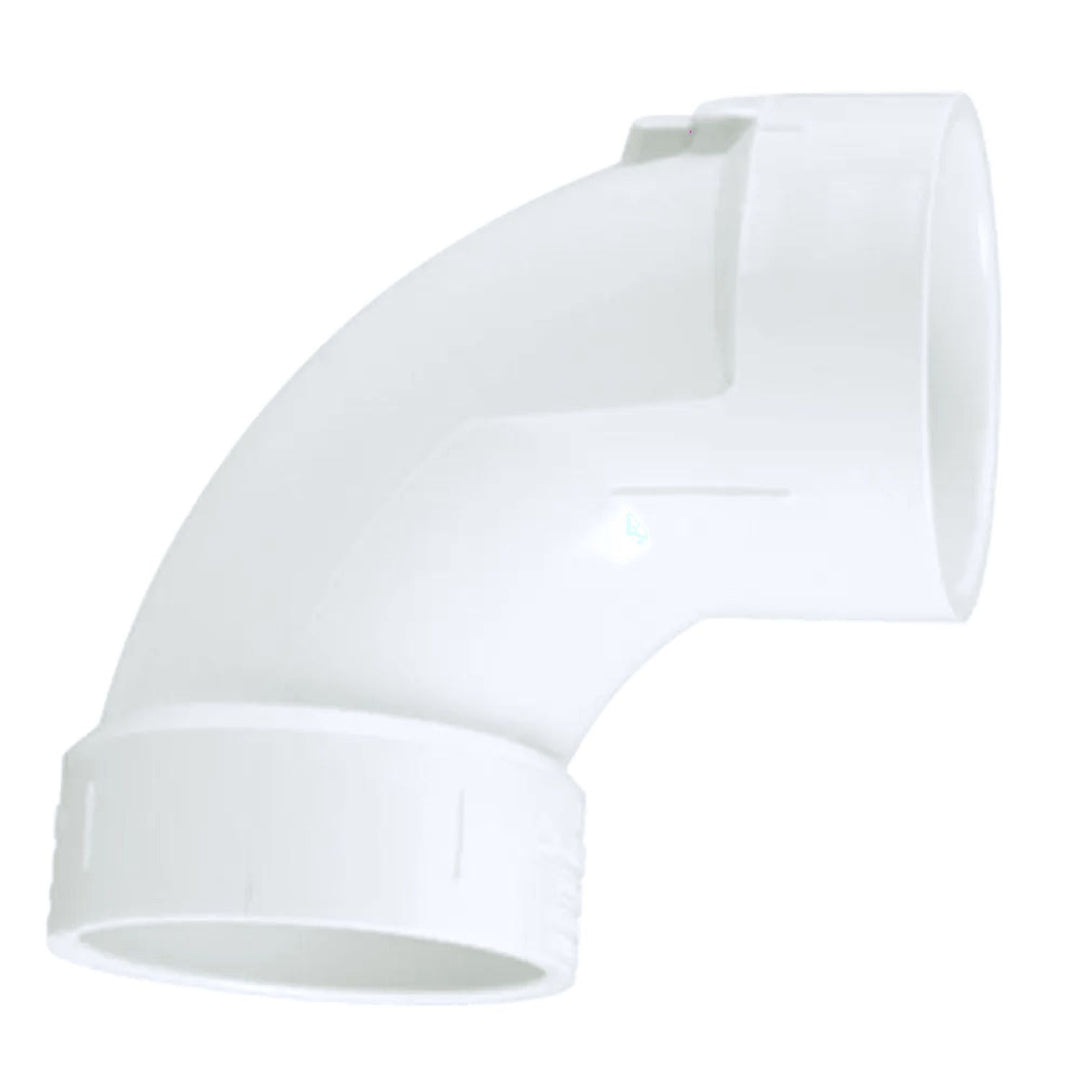 4" PVC Medium Sweep 90-Degree Elbow DWV (Drain Waste and Vent) - Hub
