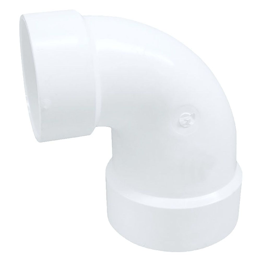 4" x 3" PVC 90-Degree Closet Elbow Reducer DWV (Drain Waste and Vent) - Hub