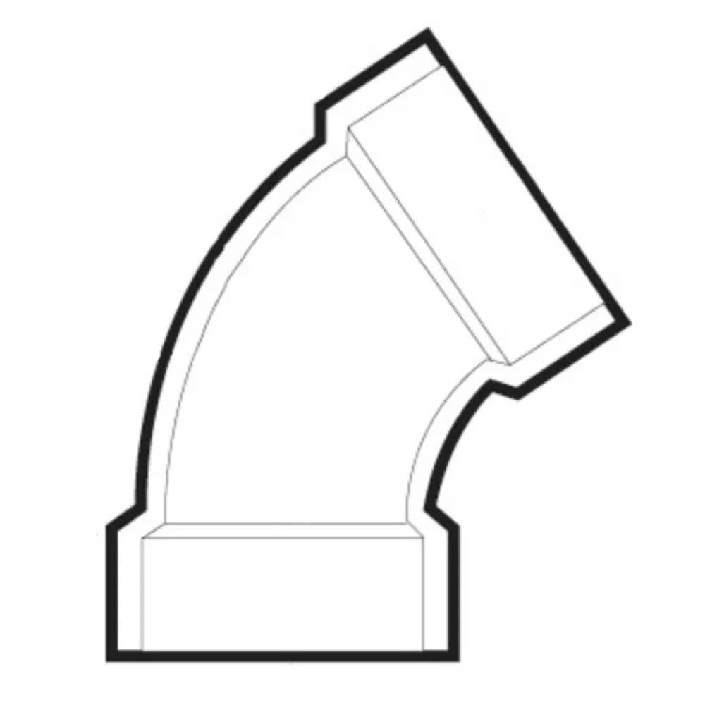 1-1/2" PVC 45-Degree Elbow DWV (Drain Waste and Vent) - Hub