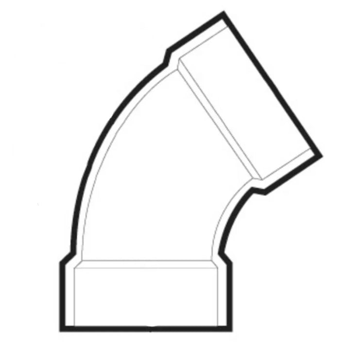 2" PVC 45-Degree Elbow DWV (Drain Waste and Vent) - Hub