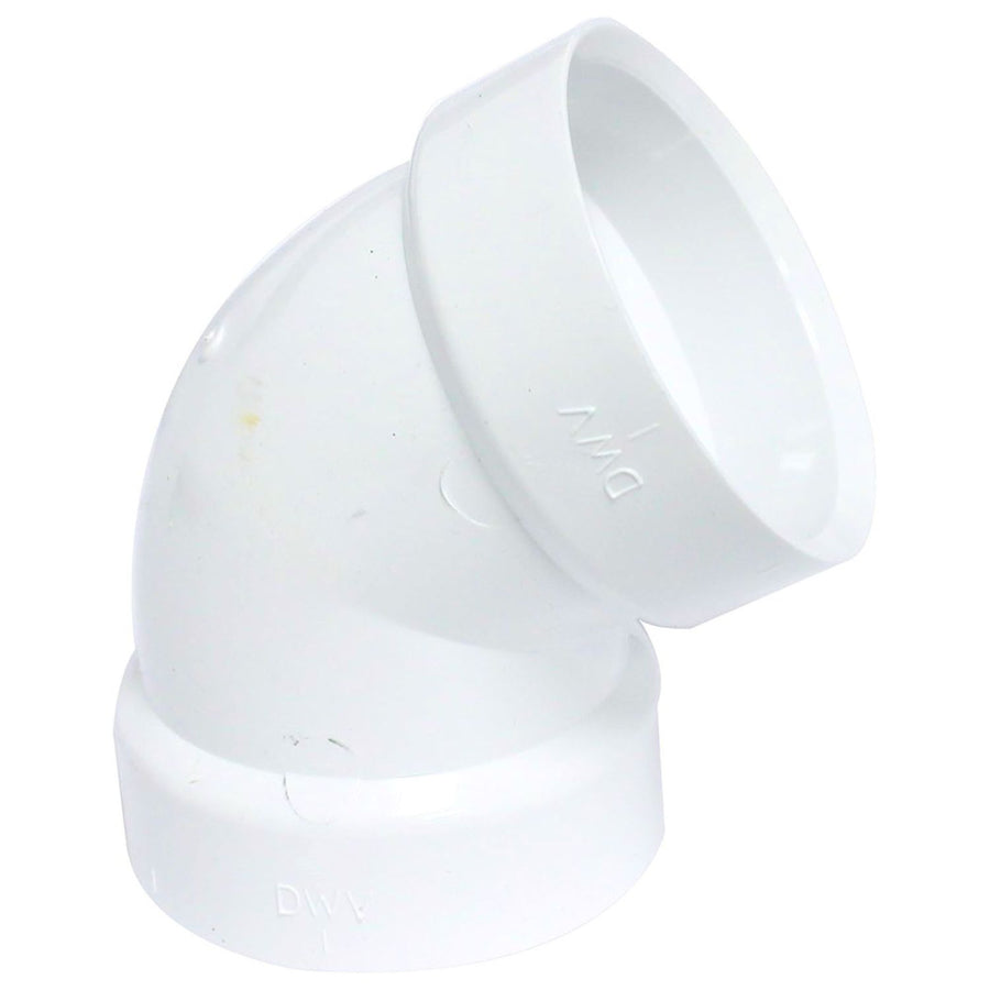 2" PVC 60-Degree Elbow DWV (Drain Waste and Vent) - Hub