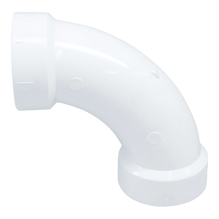 2" PVC Long Sweep 90-Degree Elbow DWV (Drain Waste and Vent) - Hub