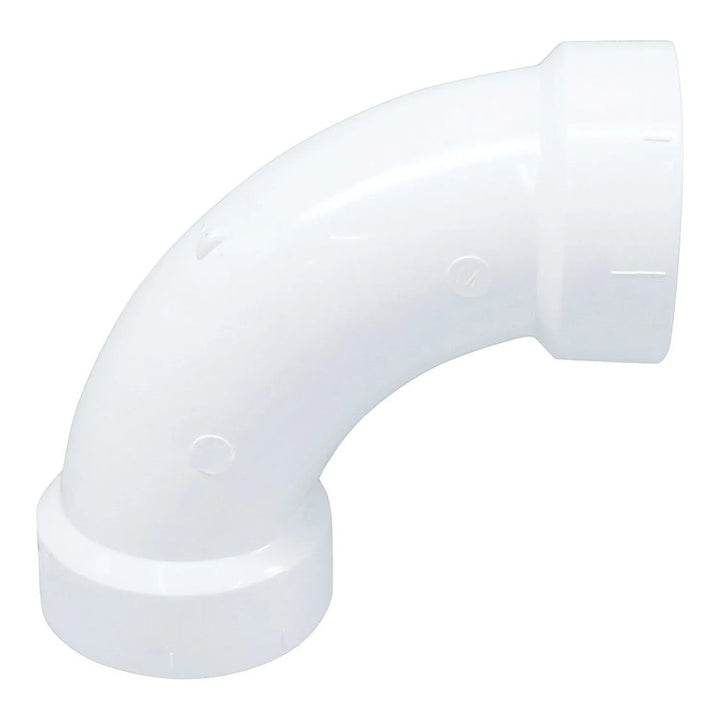 2" PVC Long Sweep 90-Degree Elbow DWV (Drain Waste and Vent) - Hub