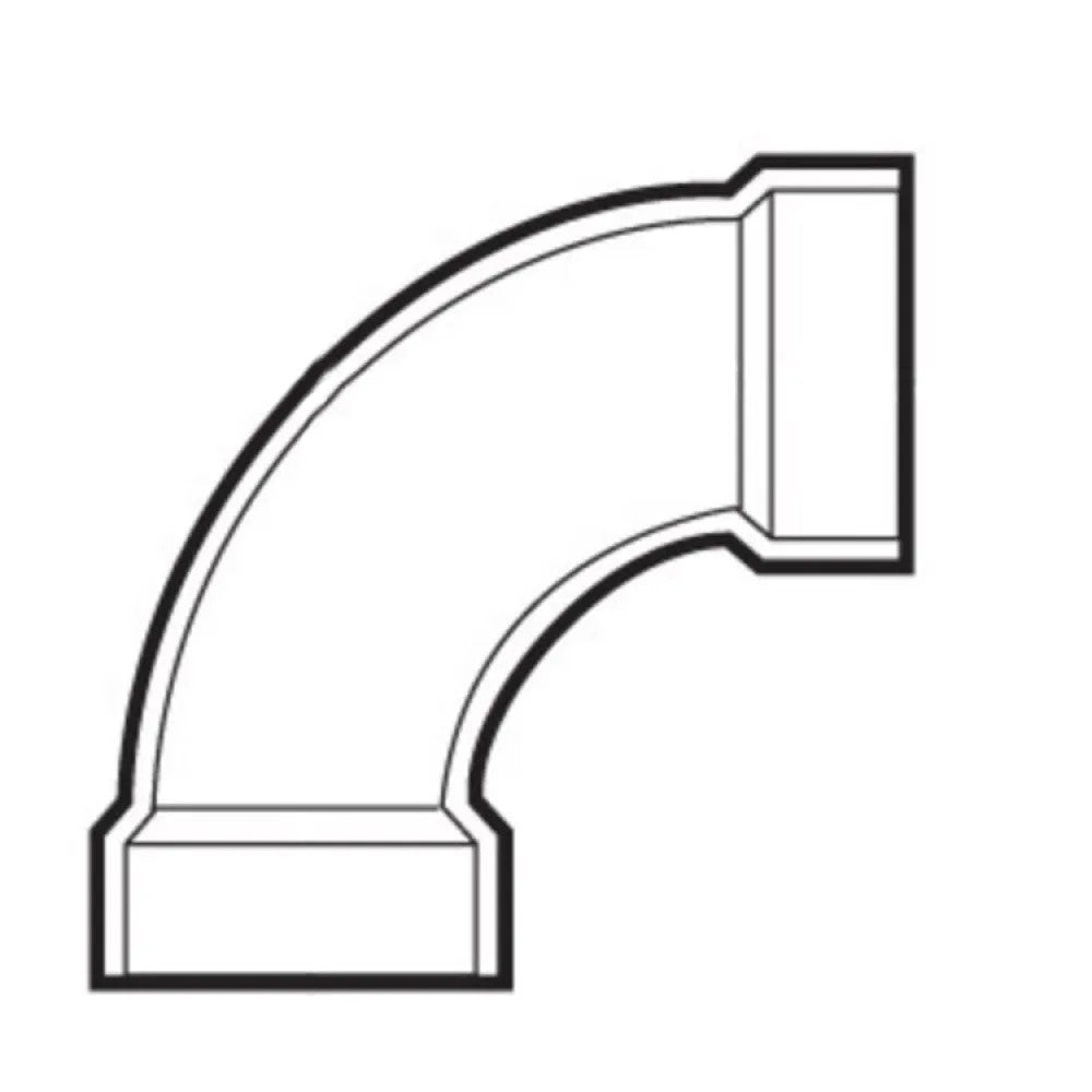 2" PVC Long Sweep 90-Degree Elbow DWV (Drain Waste and Vent) - Hub