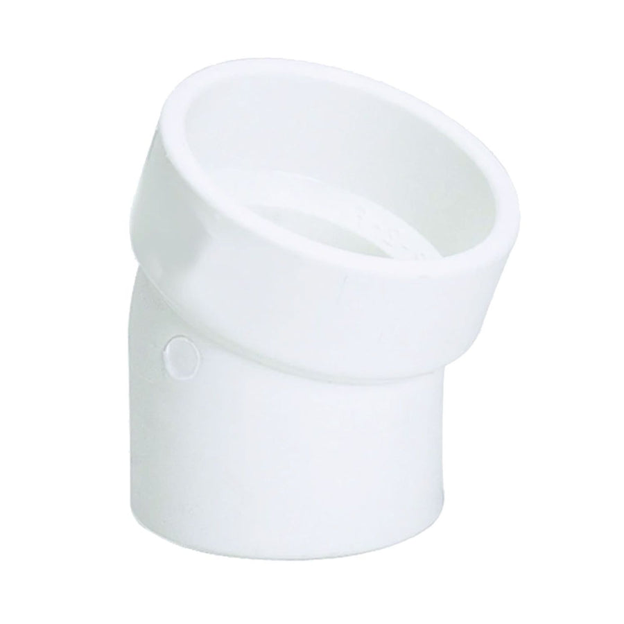 1-1/2" PVC 22-Degree Elbow DWV (Drain Waste and Vent) - Spigot x Hub