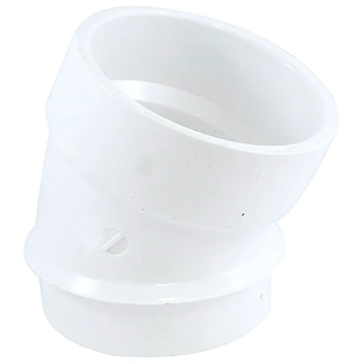 2" PVC 22-1/2-Degree Elbow DWV (Drain Waste and Vent) - Spigot x Hub