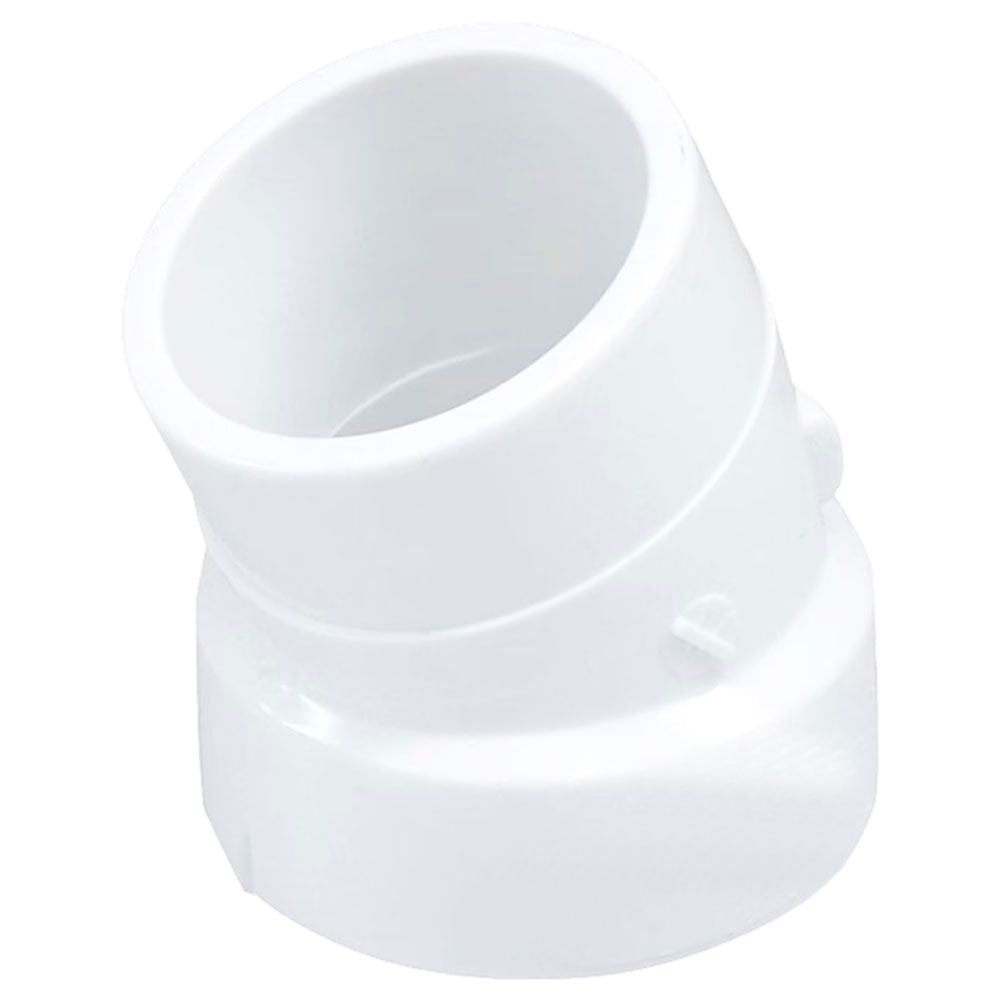 3" PVC 22-Degree Street Elbow DWV (Drain Waste and Vent) - Spigot x Hub