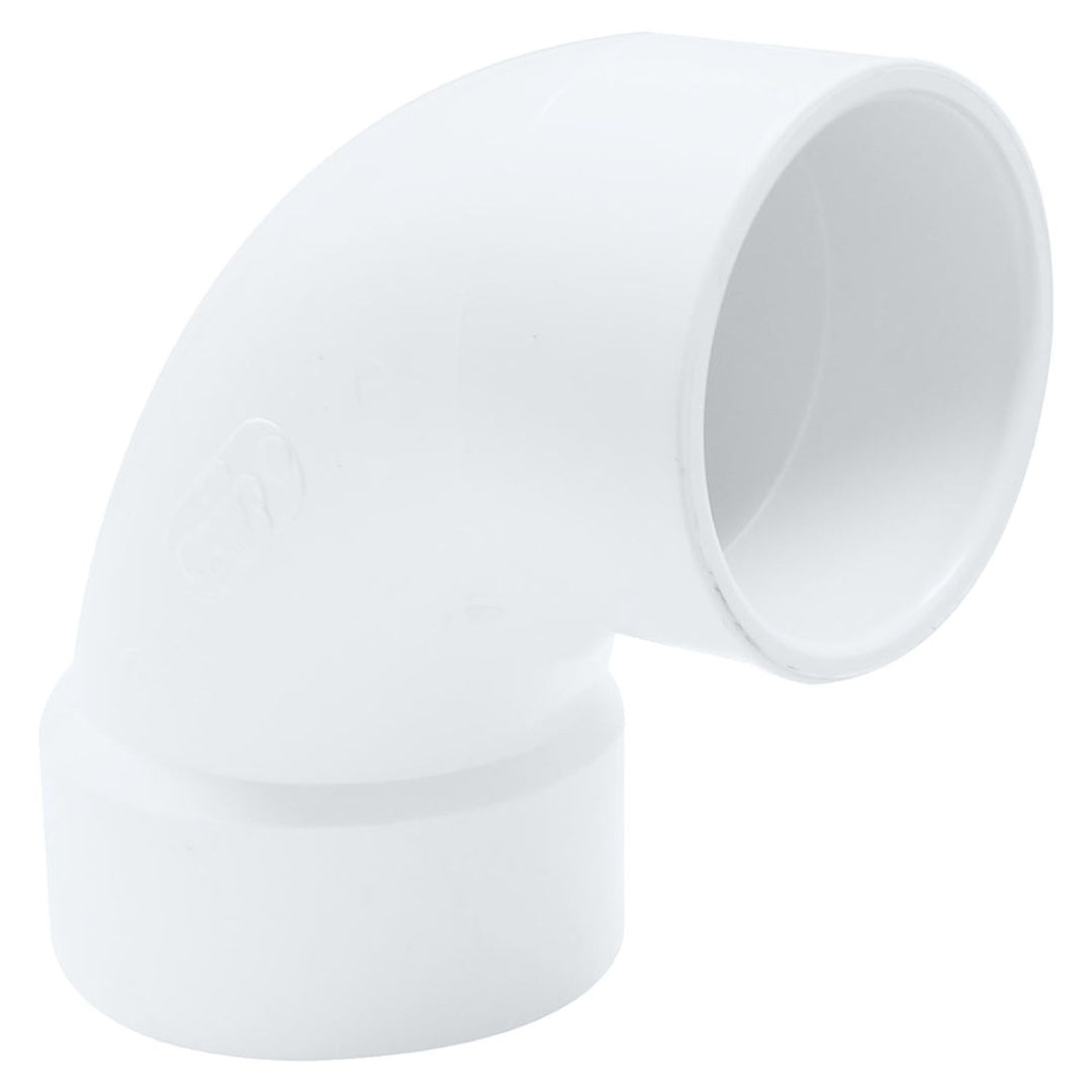 4" PVC 90-Degree Elbow DWV (Drain Waste and Vent) - Spigot x Hub