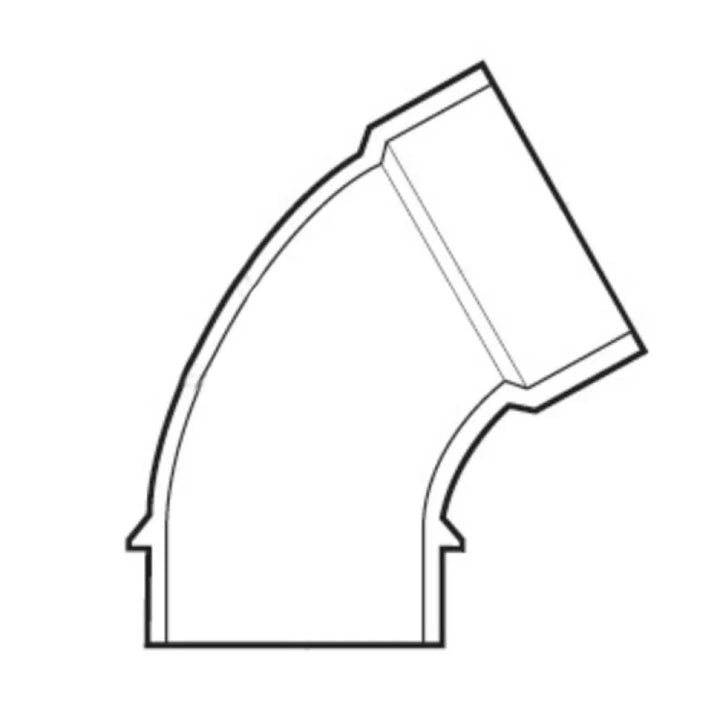 2" PVC 45-Degree Elbow DWV (Drain Waste and Vent) - Spigot x Hub