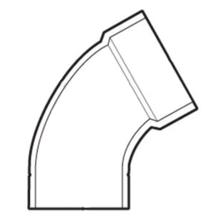 3" PVC 45-Degree Elbow DWV (Drain Waste and Vent) - Spigot x Hub