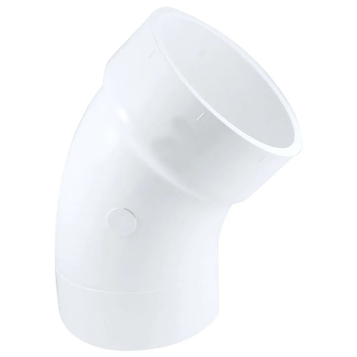 3" PVC 45-Degree Elbow DWV (Drain Waste and Vent) - Spigot x Hub