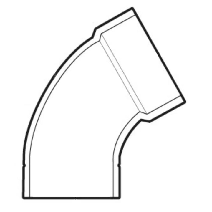 4" PVC 45-Degree Elbow DWV (Drain Waste and Vent) - Spigot x Hub