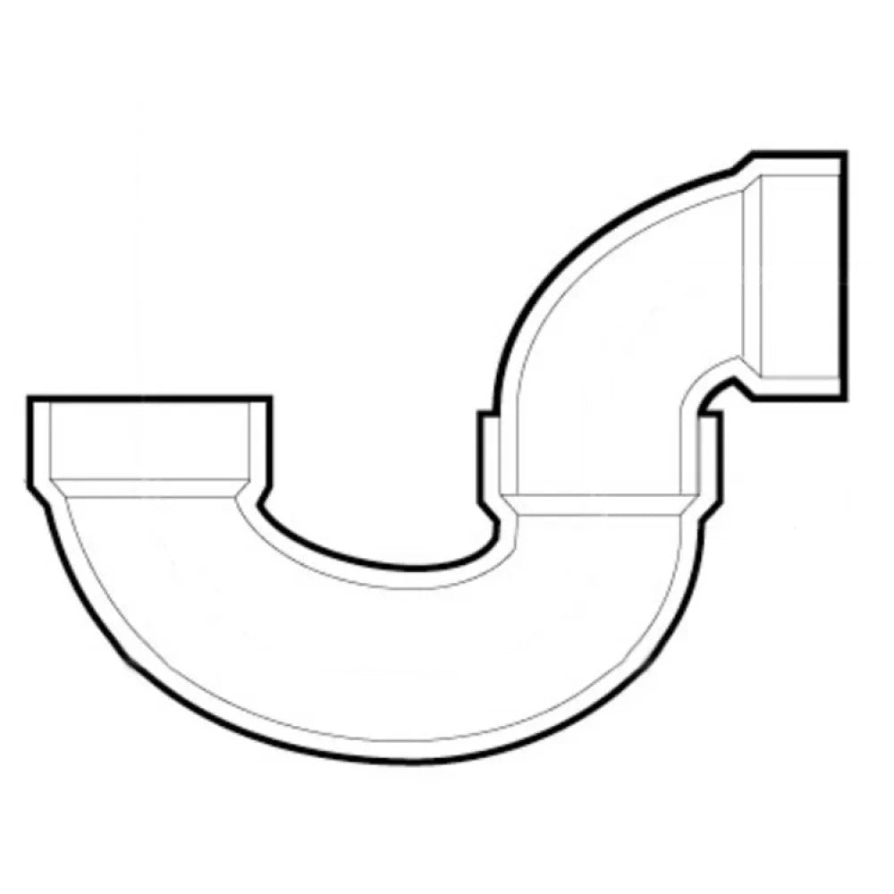 2" PVC P-Trap With Solvent Weld Joint DWV (Drain Waste and Vent) - Hub