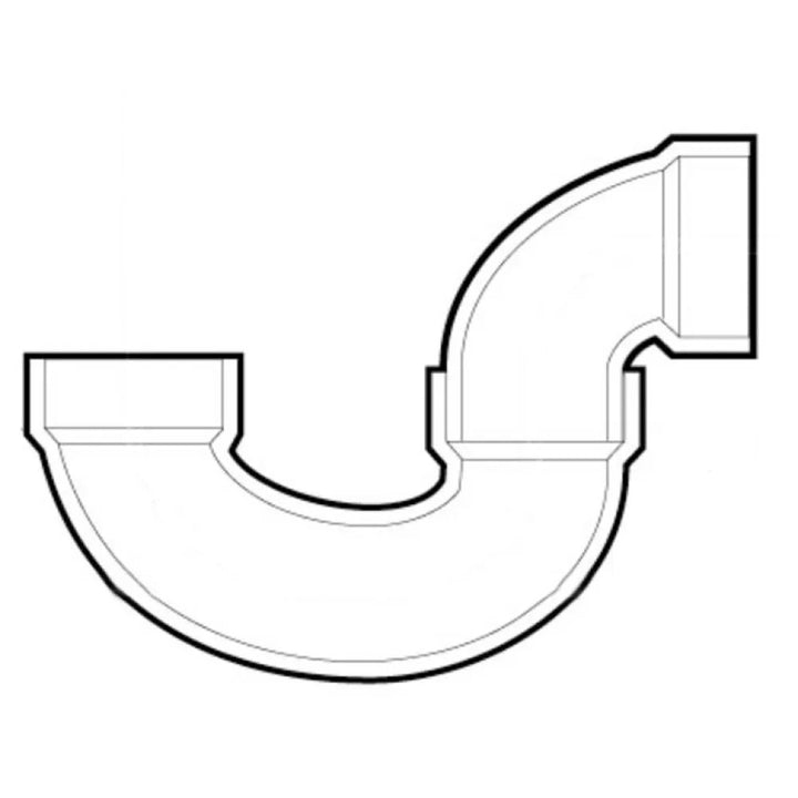 2" PVC P-Trap With Solvent Weld Joint DWV (Drain Waste and Vent) - Hub