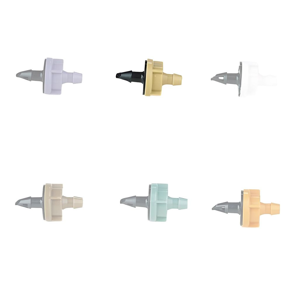 Rain Bird 5.0 GPH Pressure-Compensating Module Drip Emitter, Barb Inlet, Light Brown - PC05