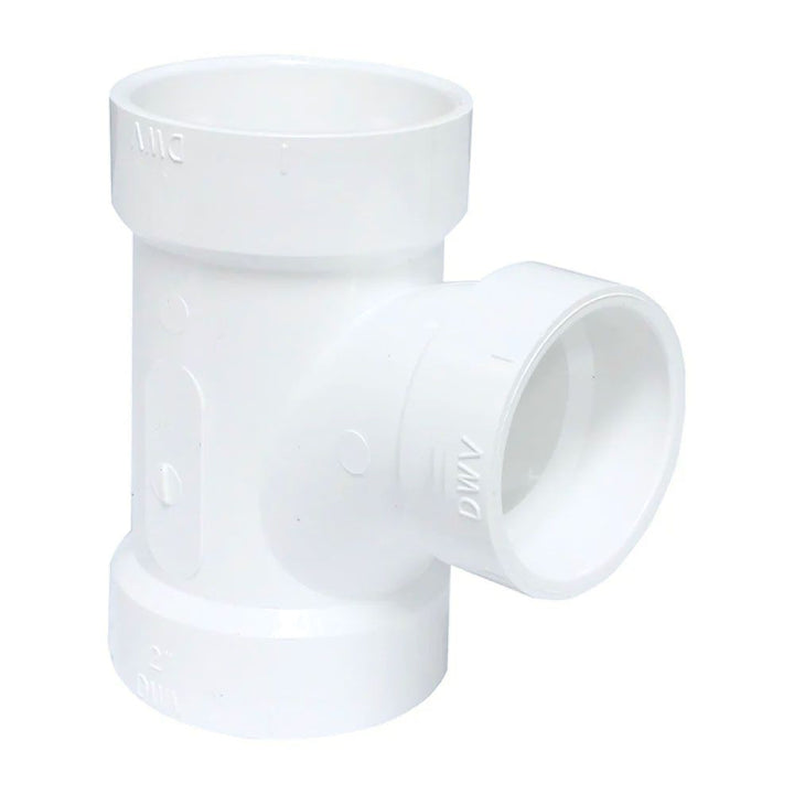 2" x 2" x 1-1/2" PVC Sanitary Tee DWV (Drain Waste and Vent) - Hub