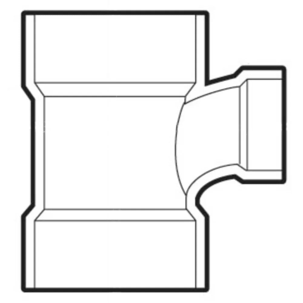3" x 3" x 2" PVC Sanitary Tee DWV (Drain Waste and Vent) - Hub