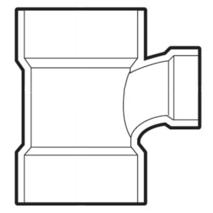 3" x 3" x 2" PVC Sanitary Tee DWV (Drain Waste and Vent) - Hub