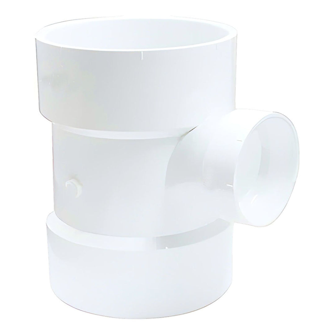 4"x 4"x 2" PVC Sanitary Tee DWV (Drain Waste and Vent) - Hub