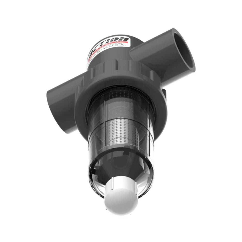 Action Machining 1-1/2" Heavy-Duty Clear Action Filter with 32 Mesh Screen, Simple Center Flush - AFI 1.5-32
