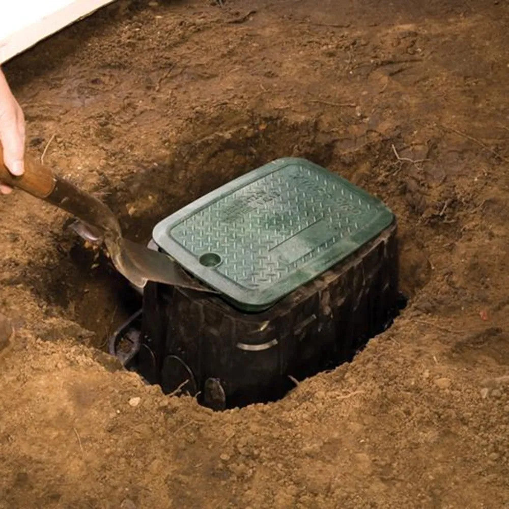 RainBird VB-STD (A11400) Standard Rectangular Valve Box with Green Lid