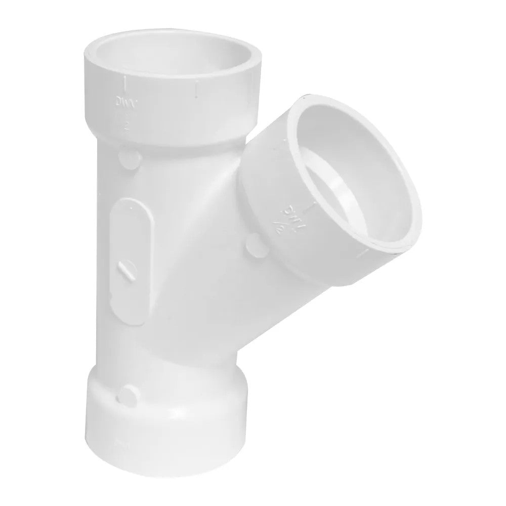 1-1/2" PVC Wye DWV (Drain Waste and Vent) - Hub