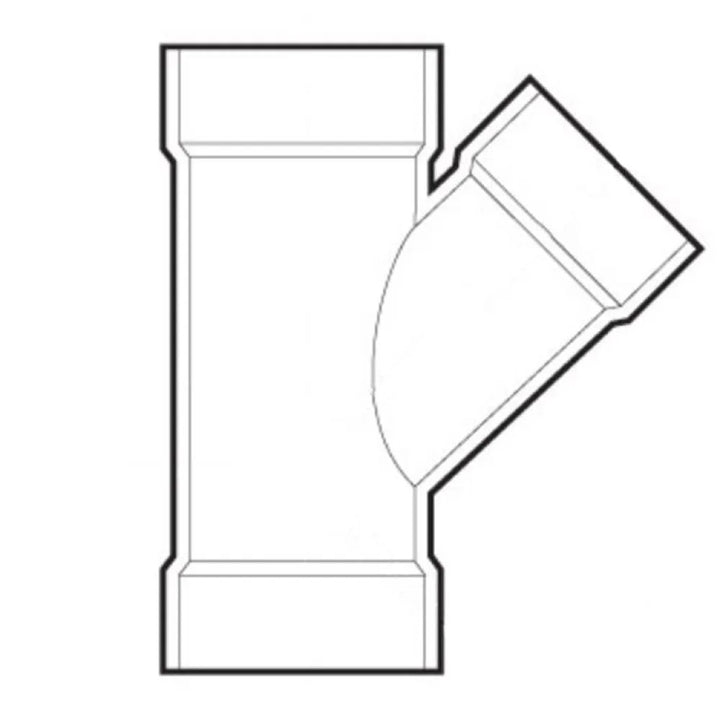 2" PVC Wye DWV (Drain Waste and Vent) - Hub