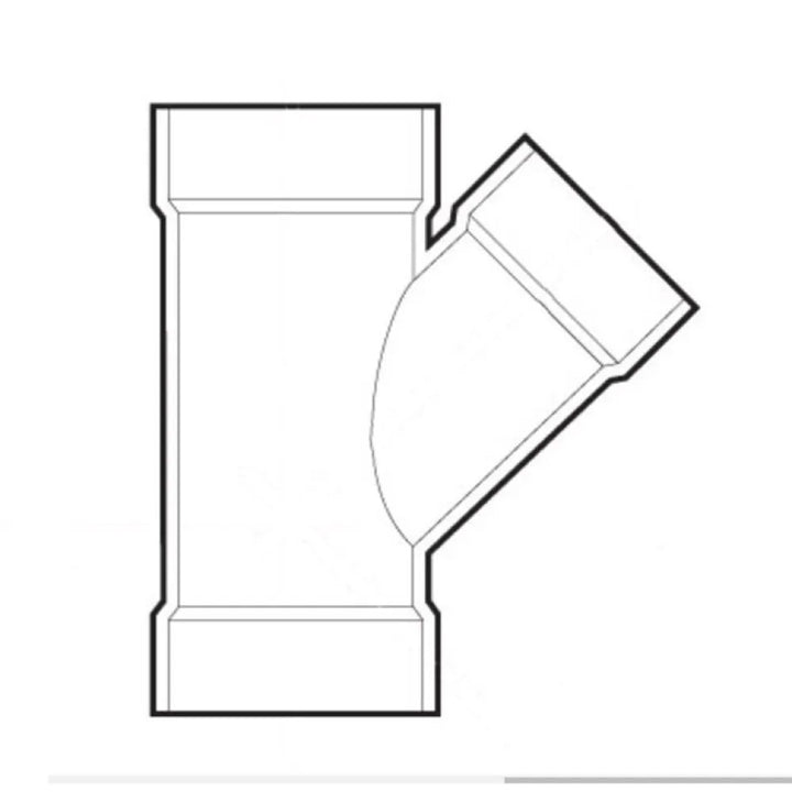 3" PVC Wye DWV (Drain Waste and Vent) - Hub