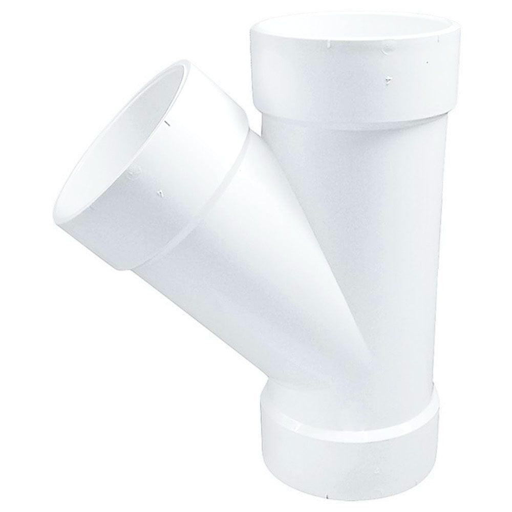 4" PVC Wye DWV (Drain Waste and Vent) - Hub