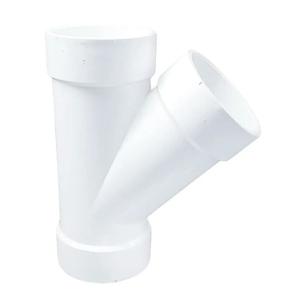 4" PVC Wye DWV (Drain Waste and Vent) - Hub