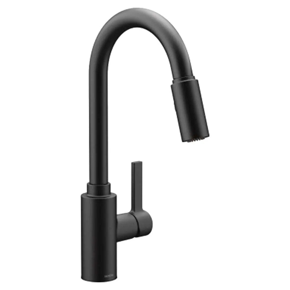 Moen Genta LX Single-Handle High Arc Pull-Down Kitchen Faucet, 1.5 GPM, Matte Black - 7882BL