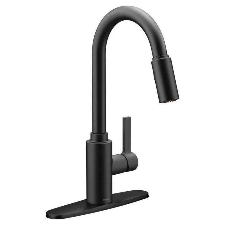 Moen Genta LX Single-Handle High Arc Pull-Down Kitchen Faucet, 1.5 GPM, Matte Black - 7882BL