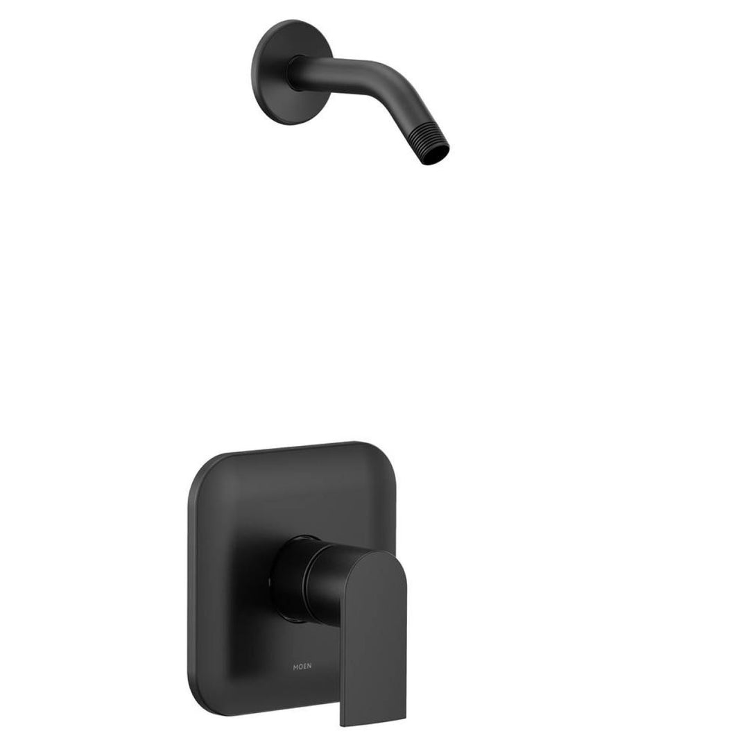 Moen Genta LX Posi-Temp Single-Handle Shower Faucet, Lever Handle, M-PACT, Less Showerhead, Matte Black - T2472NHBL