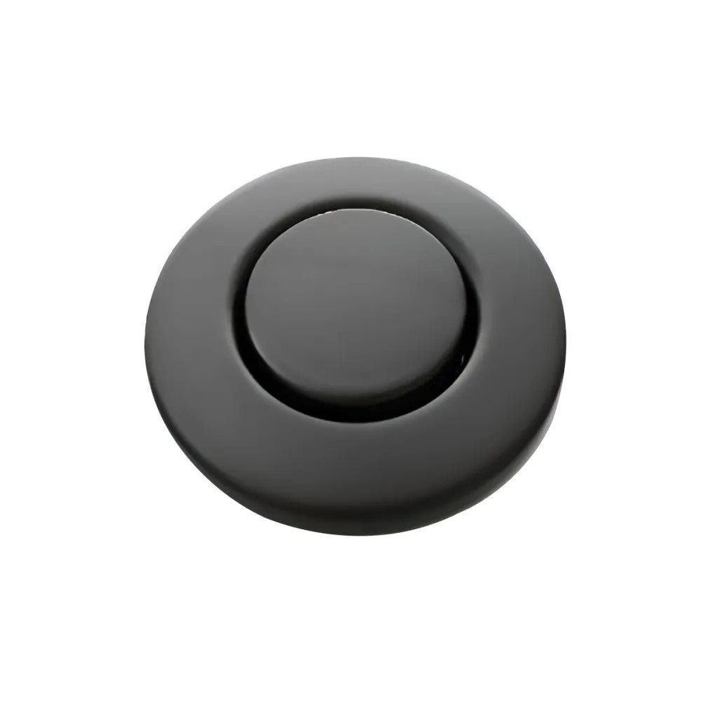 Moen 1-13/16" Garbage Disposal Air Switch, Deck Mount, Round, Push Button, Matte Black - AS-4201-BL
