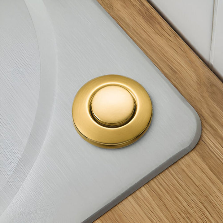 Moen 1-13/16" Garbage Disposal Air Switch, Deck Mount, Round, Push Button, Brushed Gold - AS-4201-BG